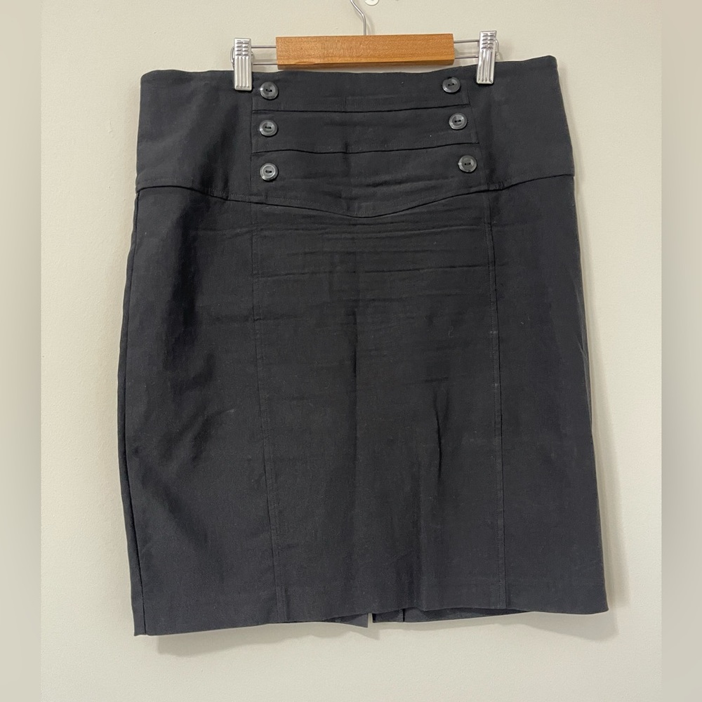 BCX Juniors Skirt Size 15 Black Pencil Skirt with Slit